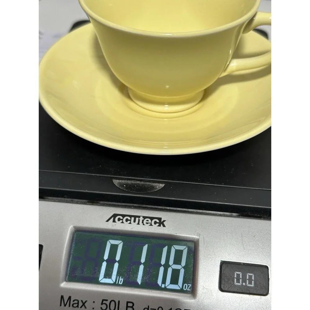 VTG LuRay Pastels TS&T Footed Cup & Saucer Set - Pastel Yellow